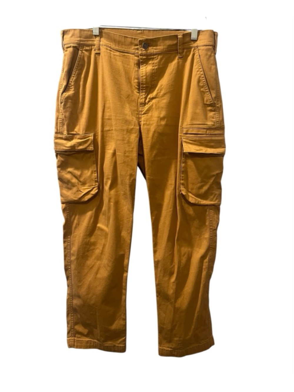 LL Bean Men BeanFlex Standard Fit Cargo Pants 34x30 Dark Khaki Stretch Work